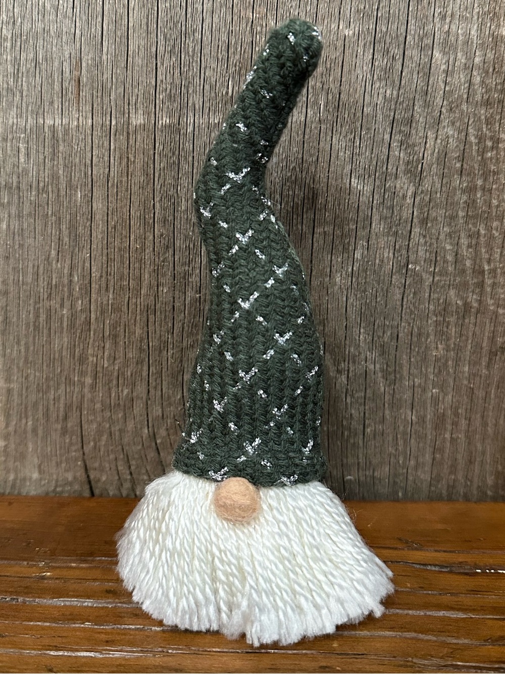 Whimsical Boho Gnome with Gray Hat Tiered Tray Decor